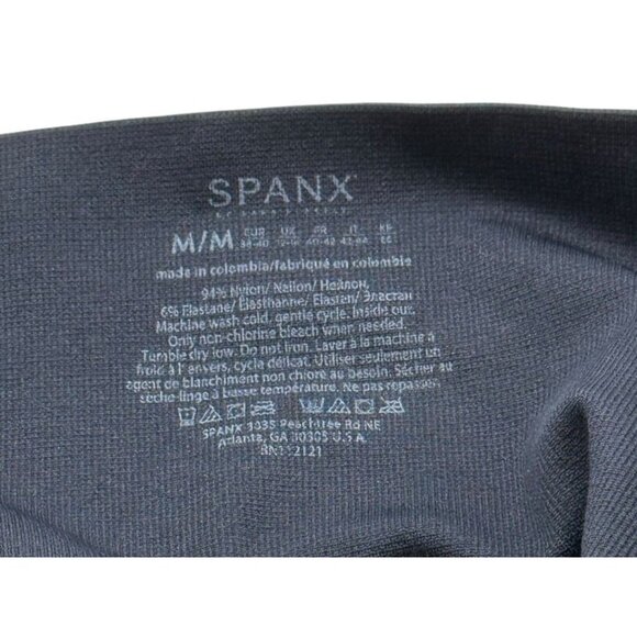 Spanx Look at Me Now Leggings Deep Navy Mid Rise Side Seam Slimming EUC Size M - Picture 6 of 7